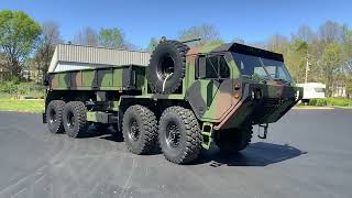 M985A2 Oshkosh 8x8 HEMTT With Grove Material Handling Crane For Sale [upl. by Anitsyrhk490]