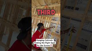 Hanging Cabinets Finding the Right Spot for the Screws‼️ explore framing cabinets fyp [upl. by Rasmussen]