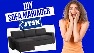 221  AssembleSamle JYSK sofa bed  Sleep  storage chaiselong MARIAGER opbevaring mørkegrå [upl. by Davon680]