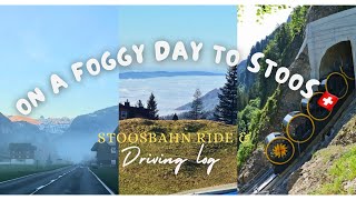 🇨🇭Stoosbahn Full Ride  Driving there on a Foggy Day🚘😶‍🌫️ [upl. by Zetneuq]