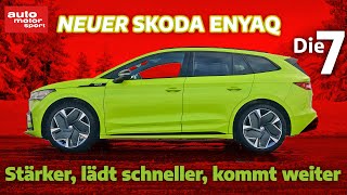 Skoda Enyaq Facelift  Stärker lädt schneller kommt weiter  auto motor und sport [upl. by Brena]