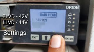 BLVD AND LLVD Delta ORION SETTINGS IN DELTA ORION CONTROLLER [upl. by Rosanna779]