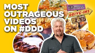 Top 10 MostOutrageous Foods on DDD with Guy Fieri  Diners DriveIns and Dives  Food Network [upl. by Pelage]