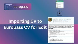 Importing CV to Europass CV for Edit  Best Way to Update CV [upl. by Radek542]