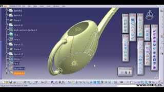 CATIA v5 surface tutorial for a watering can [upl. by Eirruc]