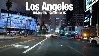 4K Los Angeles🇺🇸 Night Drive  Figueroa street  Driving Downtown [upl. by Beuthel]