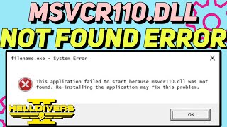 How To Fix HELLDIVERS 2 MSVCR110dll Not Found Error  MSVCR110dll Not Found Issue Fixed 2024 [upl. by Lorolla]