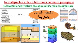 résumé du chapitre 2  la stratigraphie et les subdivisions du temps géologique ملخص بالداريجة [upl. by Balkin]