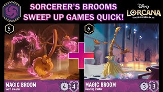 🟣 SORCERER MAGIC BROOM DECK  AMETHYST RUBY for Jim Hawkins Location Combo Disney Lorcana Gameplay [upl. by Hertzog]