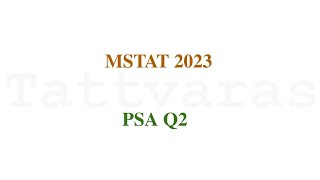 MSTAT 2023 PSA  Q2  Complex Number  Sets [upl. by Urina]