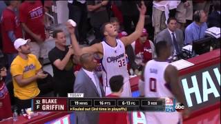 Blake Griffin Throws Water on Warriors Fan [upl. by Kcirret691]