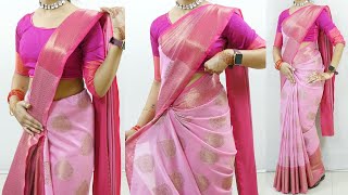 Banarasi silk saree draping tutorial step by step  Sari draping in easy steps  Sari draping guide [upl. by Scrivenor]