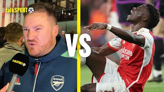 FRUSTRATED Arsenal Fan Rips Into Bukayo Saka For Diving Instead Of Scoring In Final Minutes 😬🤬 [upl. by Doxia]