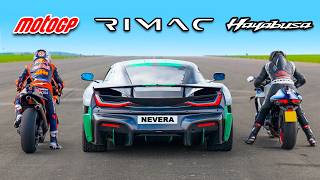 MotoGP Bike v Rimac Nevera v Turbo Hayabusa DRAG RACE [upl. by Otecina694]