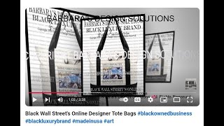 Black Wall Streets Online Designer Tote Bags blackownedbusiness blackluxurybrand madeinusa art [upl. by Anairt976]