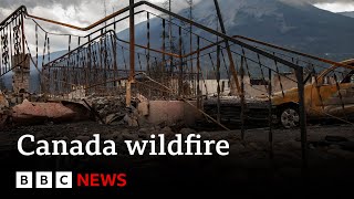 Historic Canadian tourist town Jasper left devastated after 100m wildfire  BBC News [upl. by Oiciruam766]