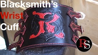 Making A Leather Blacksmiths Wrist Cuff  Bracer  Leatherwork [upl. by Nylrehc]