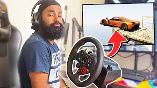 PLAYING GTA 5 WITH REAL STEERING WHEEL  GTA 5 [upl. by Ocsicnarf]