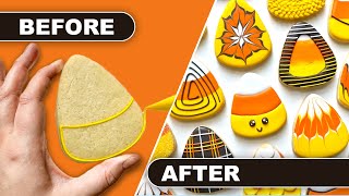 Easy CANDY CORN Cookies StepbyStep Decorating with Royal Icing [upl. by Falcone]