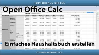 Eigenes Haushaltsbuch erstellen ganz leicht OpenOffice Calc [upl. by Burkitt]