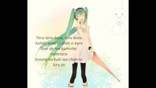 Miku Hatsune Teru Teru Bozu with lyrics kanji english amp spanish www [upl. by Sulohcin604]