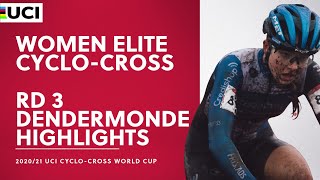 Round 3  Women Elite Highlights  202021 UCI Cyclocross World Cup  Dendermonde [upl. by Yesnikcm]