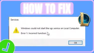 HOW FIX LOL ERROR 1 INCORRECT FUNCTION ERROR [upl. by Natek890]