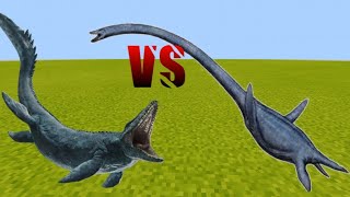 Mosasaurus vs Elasmosaurus  minecraft pe [upl. by Travax]