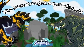 Creatures of Sonaria  Who is the strongest super behemoth [upl. by Edla]