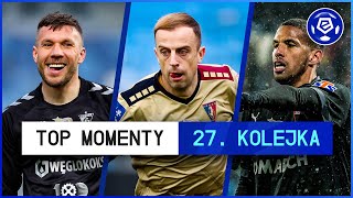 TOP MOMENTY 27 kolejki  Ekstraklasa  202122 Komentarz [upl. by Tab835]