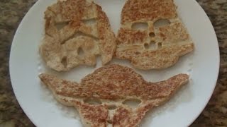 SassEsnacks ASMR Gluten Free Pancakes  Star Wars Character Molds  Eating Sounds [upl. by Hugo952]