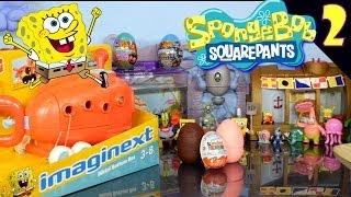 Kinder Surprise Eggs Hunt With Spongebob Squarepants  Playdoh Egg By Disney Cars Toy Club [upl. by Llydnek]