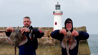 Sea Fishing For Thornback Rays And Dogfish At Whitehaven Pier [upl. by Otreblide]