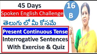 45 Days Spoken English Challenge For Beginners  Day  16 Part  B [upl. by Blinny]