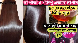 Home made Hair Gel for frizzy hairHair straightening gelkokra Chul soja korar upay২টাকা চুল সোজা✅ [upl. by Ozkum]