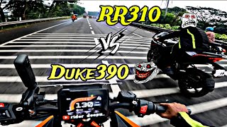 Street Race ☠️ Duke390 Gen3 VS RR310  Crazy City Ride🤯  Wheelies💀 [upl. by Meesak967]