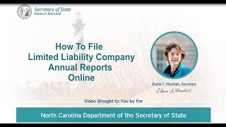 How to File LLC Annual Reports Online with the NC Department of the Secretary of State [upl. by Vijar]