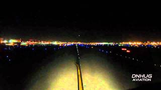 Los Angeles KLAX Night Takeoff  A340 Cockpit View [upl. by Noraa926]