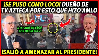 SE PUSO COMO L0C0 SALINAS PLIEGO ¡DUEÑO DE TV AZTECA SALIÓ A AMEN4Z4R AL PRESIDENTE SE PUSO FEO [upl. by Artemis683]