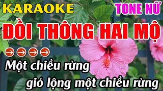 Đồi Thông Hai Mộ Karaoke Tone Nữ Karaoke Hoàng Long  Beat Mới [upl. by Nyletak]