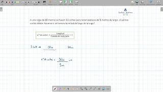 Cortes  Problema III  A una soga de 60 m se hacen 11 cortes para tener pedazos de 5 m de largo [upl. by Iffar684]