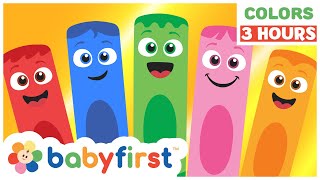 Toddler Learning Video  Learn Colors for Kids  3 Hours of Color Crew Compilation  BabyFirst TV [upl. by Clarey]