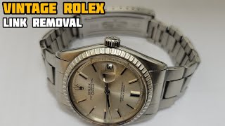 How To Remove Folded LINK of a ROLEX 1960s Vintage Datejust [upl. by Yelich272]