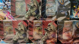 5 Tyranitar and Empoleon V Strikers Tins  Evolving Skies Brilliant Stars  Pokemon Cards Opening [upl. by England]