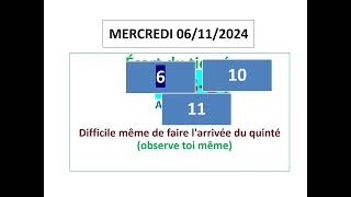 PMU QUINTE MERCREDI 06112024 HERRASSIN CONSEIL JEU [upl. by Reiko]