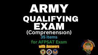 FREE AFPSAT Reviewer Army Qualifying Exam AQE Comprehension with Answer [upl. by Nawat]