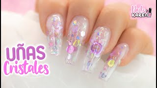 Uñas TRANSPARENTES con DECORACIÓN ENCAPSULADA [upl. by Alisia]