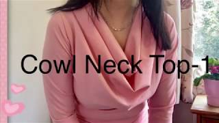 How to CutampStitch Cowl Neck TopPart 1 [upl. by Arutnev]