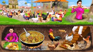 Underground Chicken Farm Chicken Biryani Cooking Street Food Hindi Kahaniya Hindi Moral Stories [upl. by Geraint]