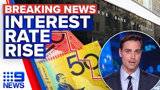 RBA lifts interest rates by 50 basis points to 085 per cent  9 News Australia [upl. by Edak]